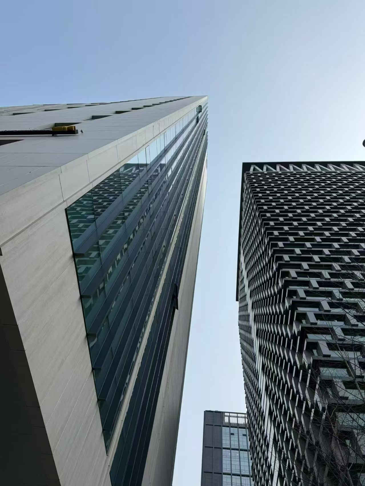 Seoul skyline with light and dark facade towers